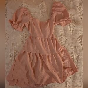 Pink Puff Sleeve Dress